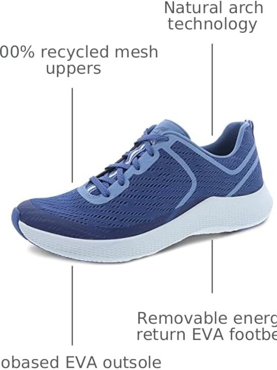 NWoB Dansko Sky Blue Mesh Sneakers Comfort Arch Support Lightweight - Picture 2 of 12